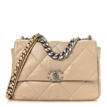 Lambskin Quilted Large Chanel 19 Flap