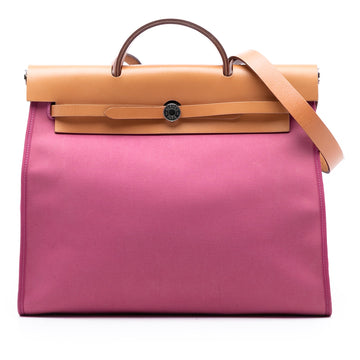 Hermes Herbag Zip Leather And Toile 39