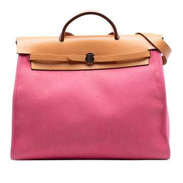 Hermes Herbag Zip Leather And Toile 39