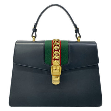 Gucci Sylvie Dark Navy Green Red Leather