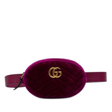 Gucci Gg Marmont Matelasse Velvet Belt