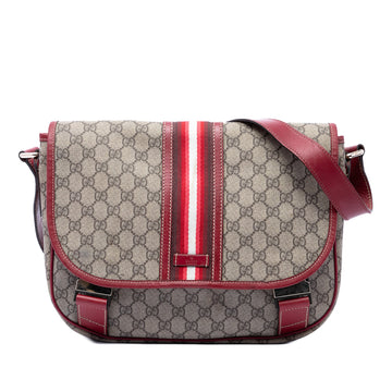 Gucci Web Flap Messenger Bag Gg Coated