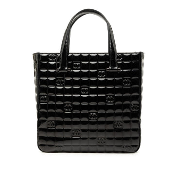 Chanel Cc Chocolate Bar Patent Tote Pre-