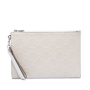Gucci Gg Embossed Perforated Calfskin