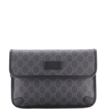 Gucci Web Flap Belt Bag Gg Coated Canvas