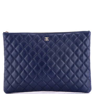 Chanel O Case Clutch Quilted Lambskin