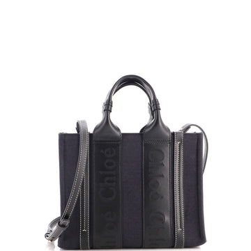 Chloe Woody Convertible Tote Canvas With