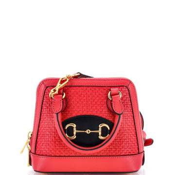 Gucci Horsebit Top Handle Bag Raffia