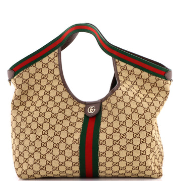 Gucci Giglio Tote Gg Canvas Large