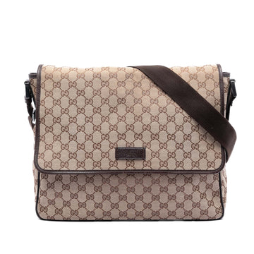 Gucci Web Strap Flap Messenger Gg Canvas
