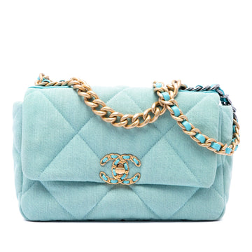 Chanel 19 Flap Bag Quilted Denim Medium