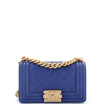 Chanel Boy Flap Bag Quilted Caviar Small