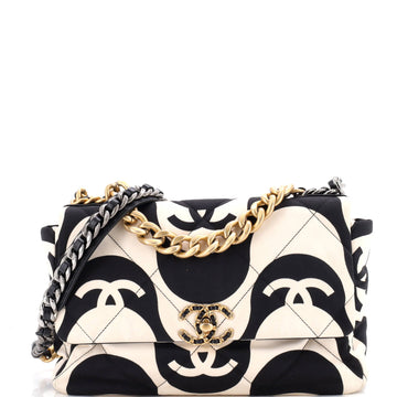 Chanel 19 Flap Bag Quilted Printed Silk