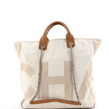 Chanel Deauville Logo Shopping Tote
