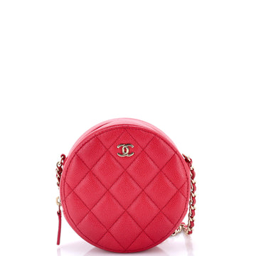 Chanel Round Clutch With Chain Quilted
