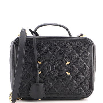 Chanel Filigree Vanity Case Quilted