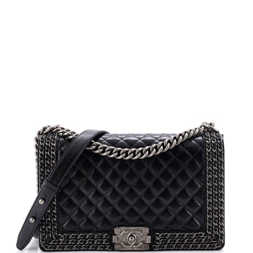 Chanel Chained Boy Flap Bag Quilted