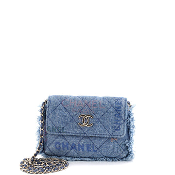 Chanel Denim Mood Flap Clutch With Chain