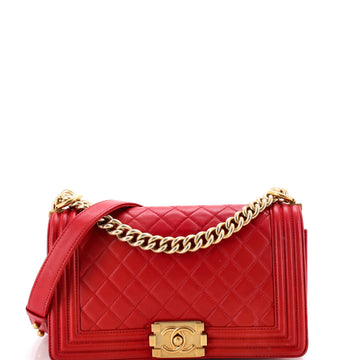 Chanel Boy Flap Bag Quilted Lambskin Old