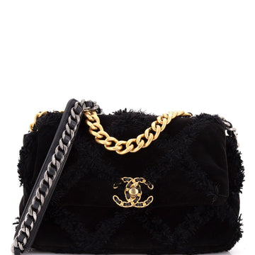Chanel 19 Flap Bag Quilted Velvet Medium