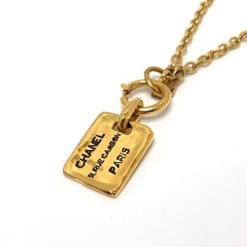 Chanel Tag Plate Pendant Necklace Metal