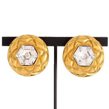 Chanel Clip-On Earrings Rhinestone Clip-