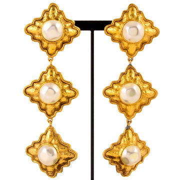 Chanel Pearl Clip-On Earrings And