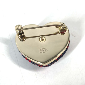 Chanel Cc Logo Heart Brooch Metal
