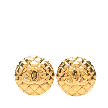 Chanel Cc Logo Round Clip-On Earrings