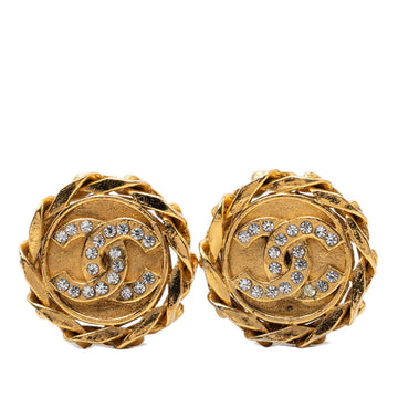 Chanel Cc Logo Round Clip-On Earrings