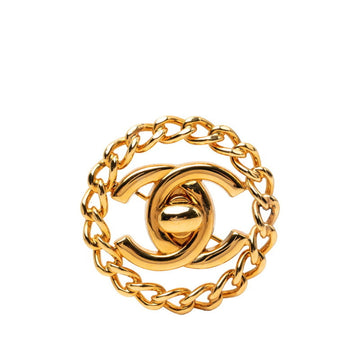 Chanel Cc Logo Turnlock Brooch Metal