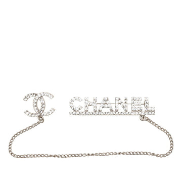 Chanel Cc Logo Brooch Silver-Tone Metal