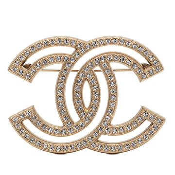 Chanel Cc Logo Brooch Gold-Tone Metal