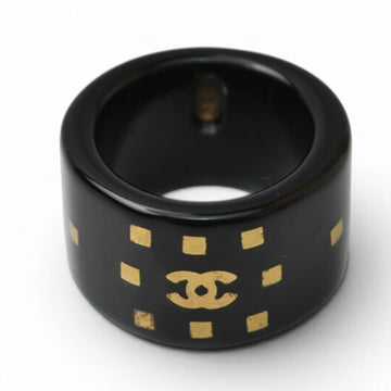 Chanel Cc Logo Ring Gold-Tone Metal
