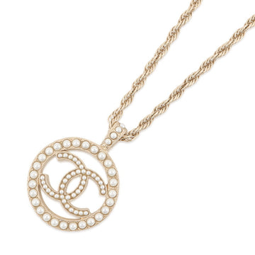 Chanel Cc Logo Circle Pendant Necklace