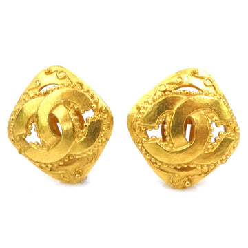 Chanel Cc Logo Clip-On Earrings Gold-