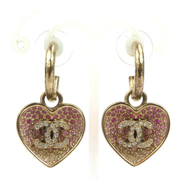 Chanel Rhinestone Earrings Metal And