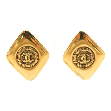 Chanel Cc Logo Clip-On Earrings Gold-