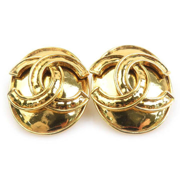Chanel Cc Logo Clip-On Earrings Gold-