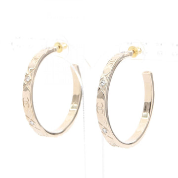 Chanel Cc Logo Hoop Earrings Metal Gold-
