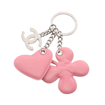 Chanel Charm Leather Pink And Silver
