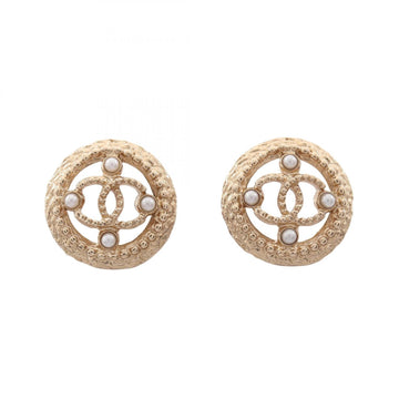 Chanel Cc Logo Circle Earrings Metal