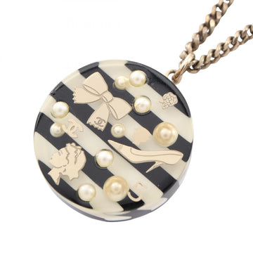 Chanel Cc Logo Pendant Necklace Metal