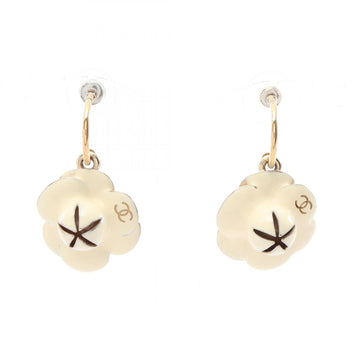 Chanel Earrings Camellia Gold-Tone Metal