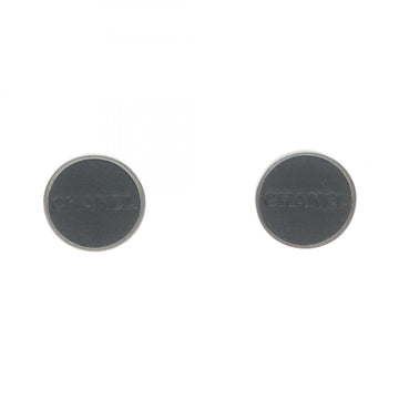 Chanel Logo Clip-On Earrings Leather And