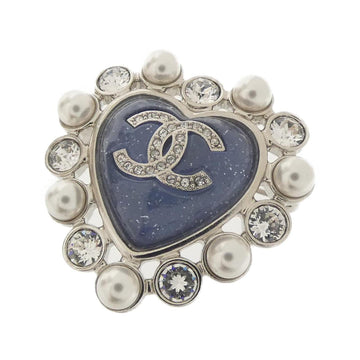 Chanel Brooch Artificial Pearl Blue And