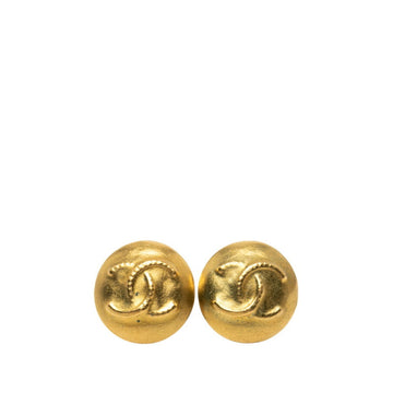 Chanel Cc Logo Round Clip-On Earrings