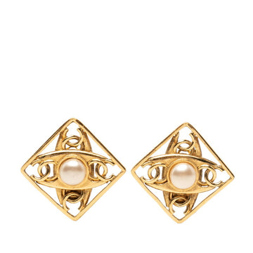 Chanel Cc Logo Clip-On Earrings Metal