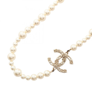 Chanel Cc Logo Pendant Necklace Metal