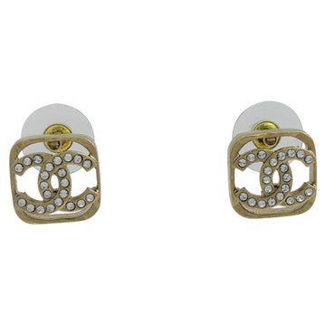 Chanel Cc Logo Earrings Metal Gold-Tone